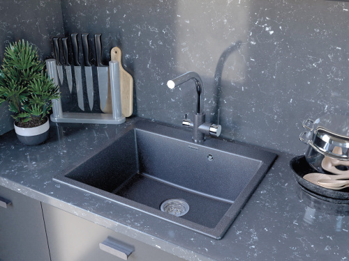 Кухонная мойка Paulmark KANTE 60 PM106052-DG 60х50 цвет серый - фото 3